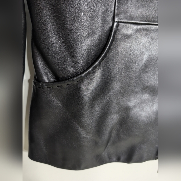 Siena Studio Black Leather Jacket Fitted Sleek Design - Picture 3 of 12
